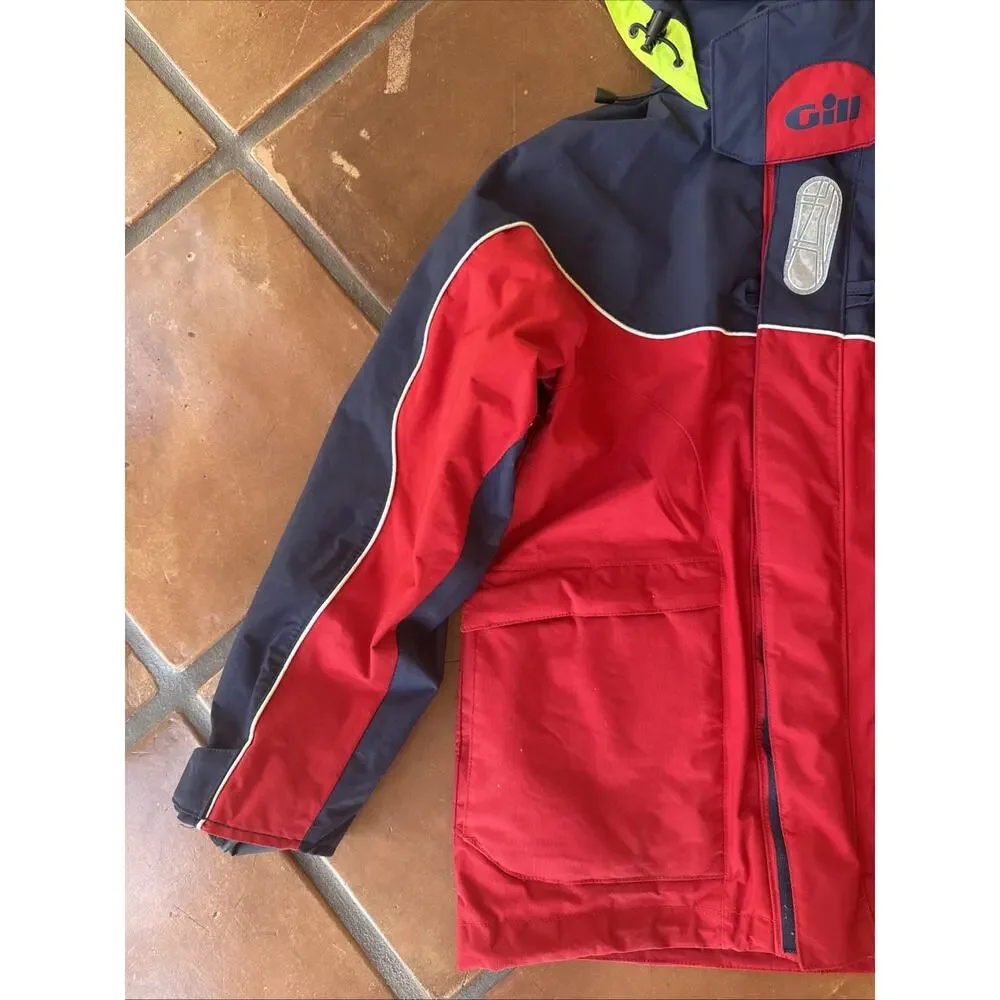 Gill Cruise Jacket Junior M 143-149cm Red Navy Waterproof Sailing Rain Jacket